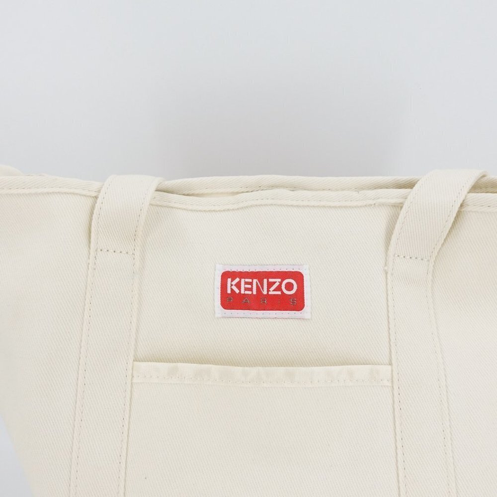 Kenzo Boke Flower Floral Logo Shopper Shoulder Tote Bag White - Picture 9 of 12